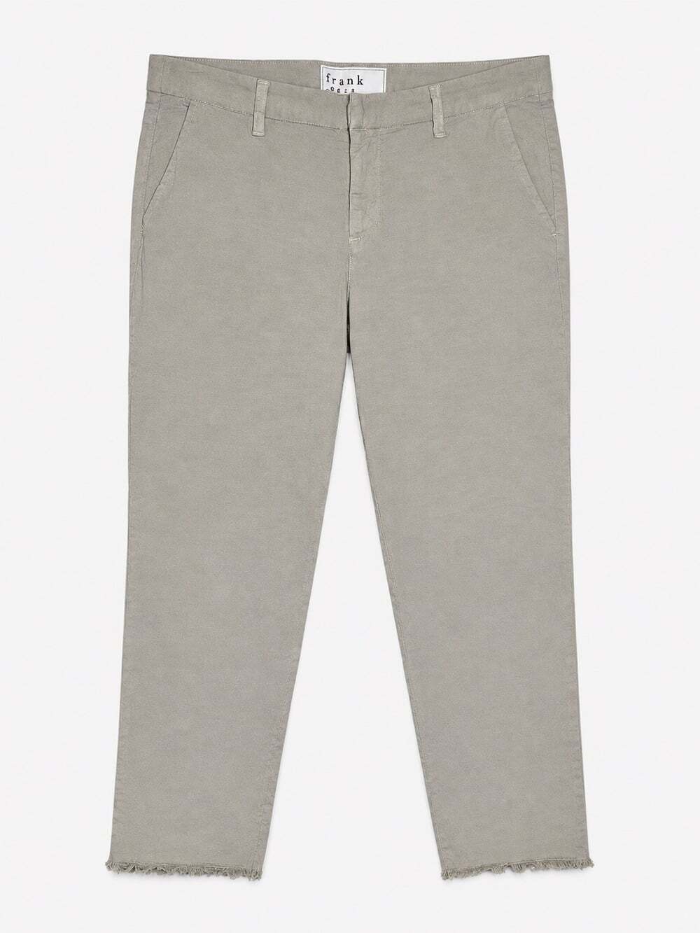 Frank & Eileen beige Wicklow Italian Cotton Twill Chino Cropped Pants 10 Raw Hem